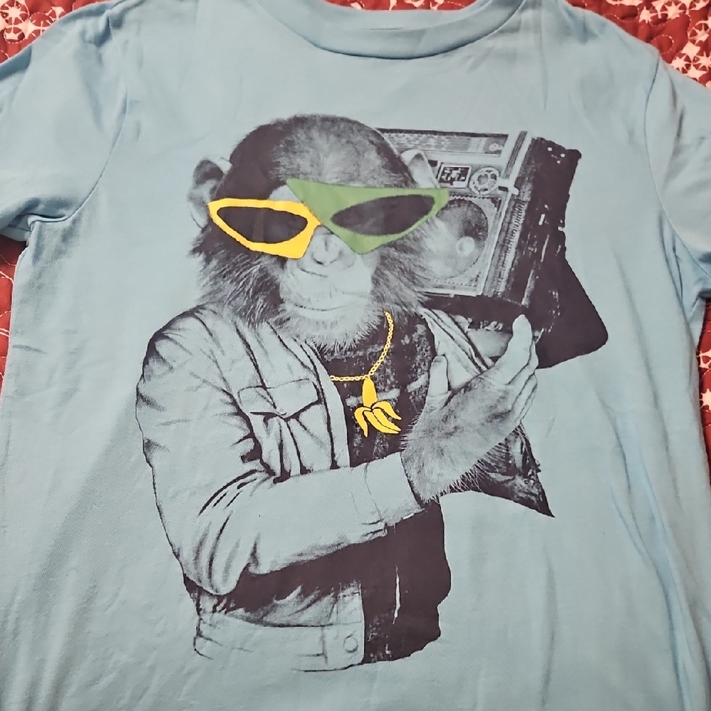 Arizona Jean Company Blue Tee with Funky Monkey Graphic